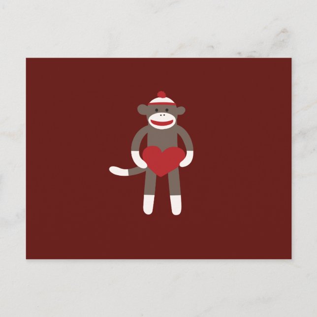 Carte Postale Singe à soie mignonne avec Casquette tenant le coe (Devant)