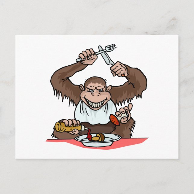 Carte Postale Singe affamé (Devant)