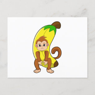 Carte Postale Singe avec banane