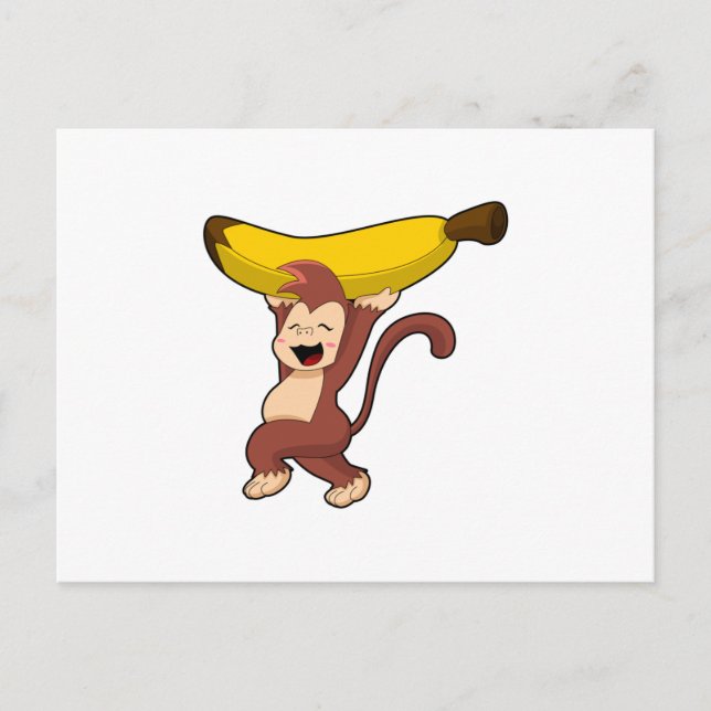 Carte Postale Singe avec banane (Devant)