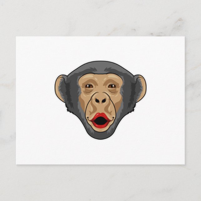 Carte Postale Singe avec bouche Kiss (Devant)