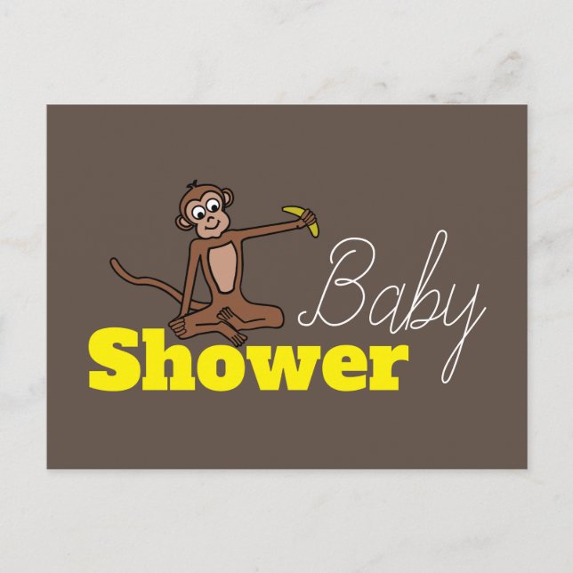 Carte Postale Singe, Baby shower Invitation (Devant)