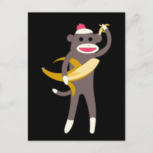 Carte Postale Singe de soie avec des épées de banane