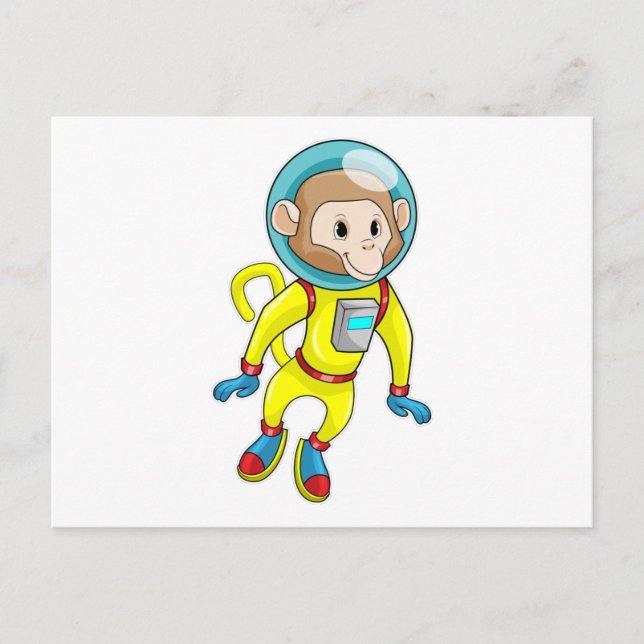 Carte Postale Singe en astronaute (Devant)