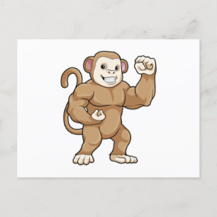 Carte Postale Singe en culturiste au culturisme