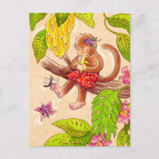 Carte Postale Singe et libellule