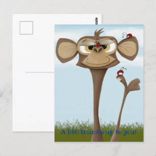 Carte Postale Singe idiot et coccinelles