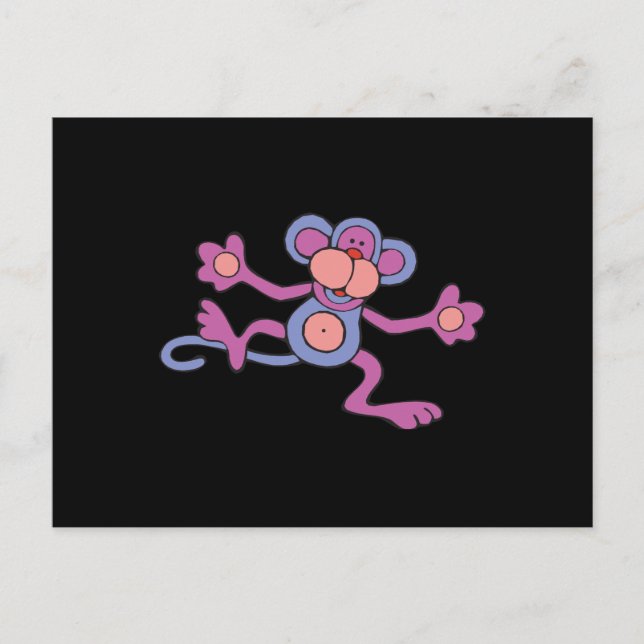 Carte Postale singe violet (Devant)