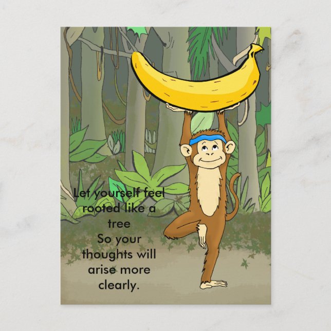 Carte Postale Singe yoga (Devant)