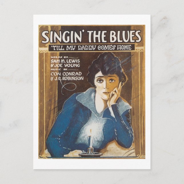Carte Postale Singin' The Blues Vintage Songbook Cover (Devant)