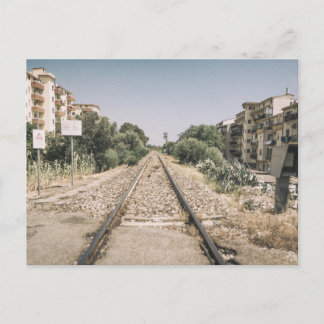 Carte Postale Single Railway Track in Southern Italy