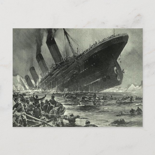 Carte Postale Sinking RMS Titanic (Devant)
