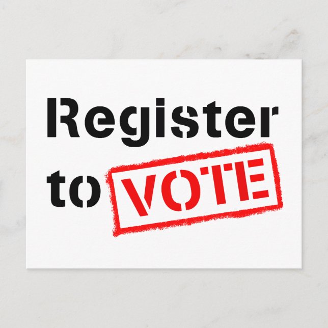 Carte Postale S'inscrire au vote (Devant)
