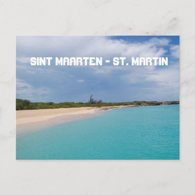 Carte Postale Sint Maarten - Scène de la plage St Martin (Devant)