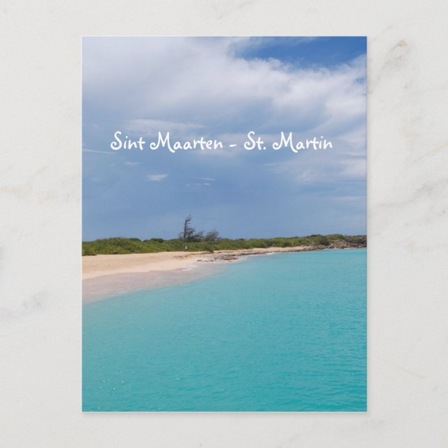 Carte Postale Sint Maarten - Scène de la plage St Martin (Devant)