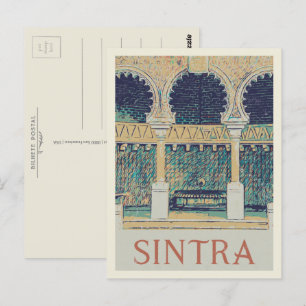 Carte Postale Sintra décoration mauresque illustration Portugal