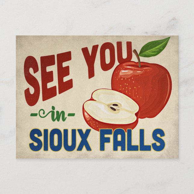 Carte Postale Sioux Falls Dakota du Sud Pomme - Voyage Ancien (Devant)