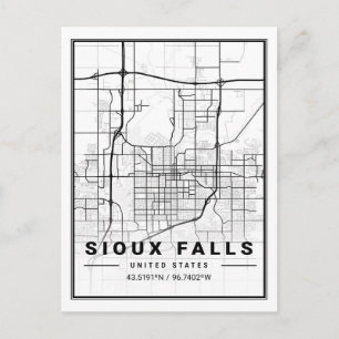 Carte Postale Sioux Falls South Dakota USA Travel City Map