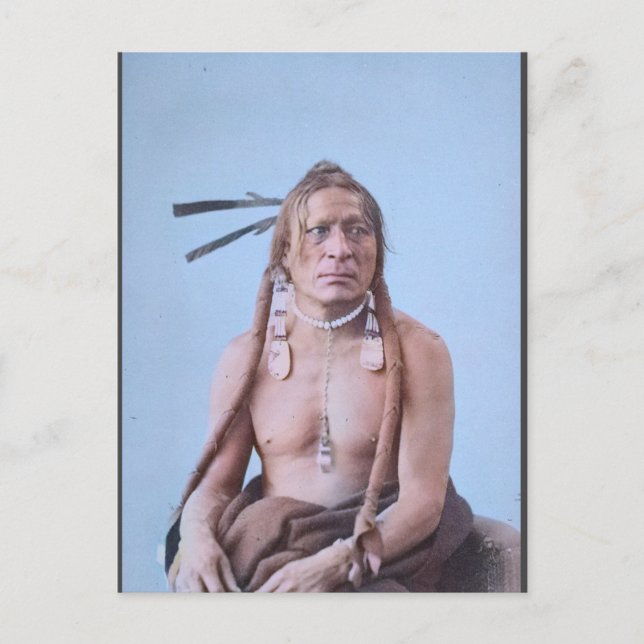Carte Postale Sioux Warrior (vers 1890) (Devant)