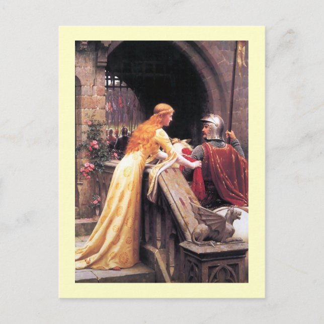 Carte Postale Sir Lancelot et Guinevere sur les escaliers (Devant)