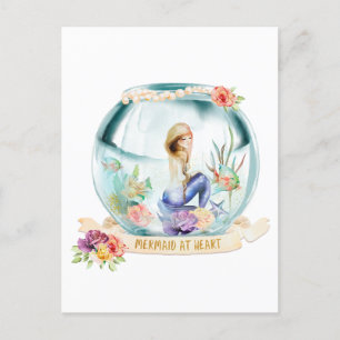 Carte Postale Sirène au coeur