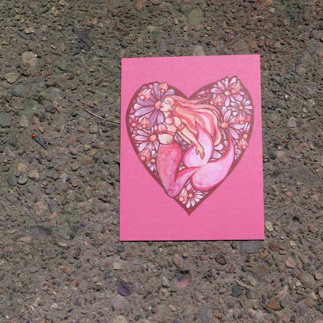 Carte Postale Sirène au coeur (Créateur téléchargé)