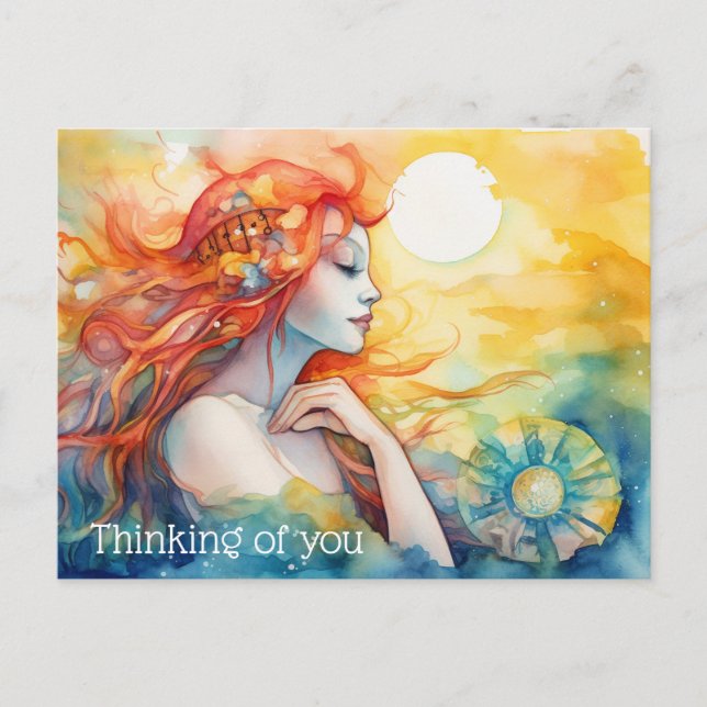 Carte Postale Sirène au soleil (Devant)