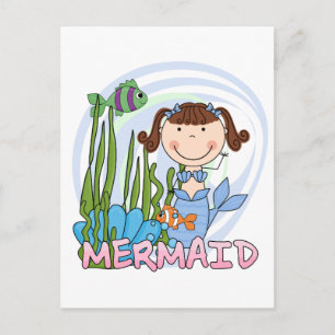 Carte Postale Sirène - Chemises et cadeaux Brunette