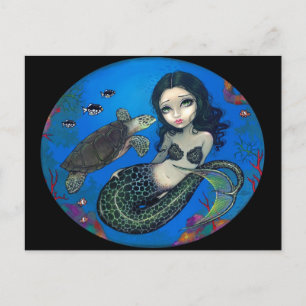 Carte postale "Sirène de tortue marine"