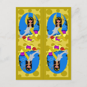 Carte Postale Sirène d'or et Signets de Merfaery