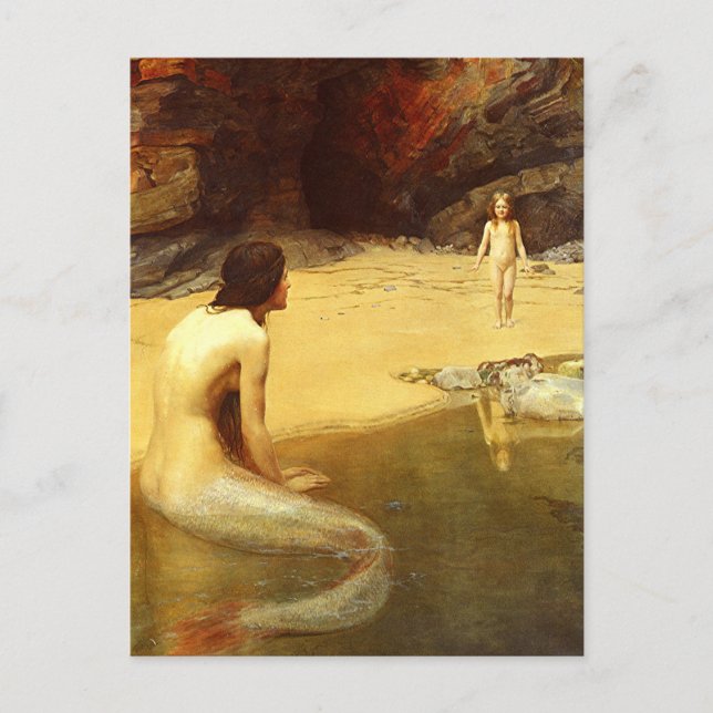 Carte Postale Sirène et enfant (Devant)