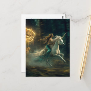 Carte Postale Sirène et Licorne