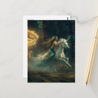Carte Postale Sirène et Licorne