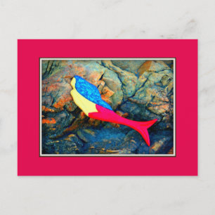 Carte Postale sirène rouge et bleue
