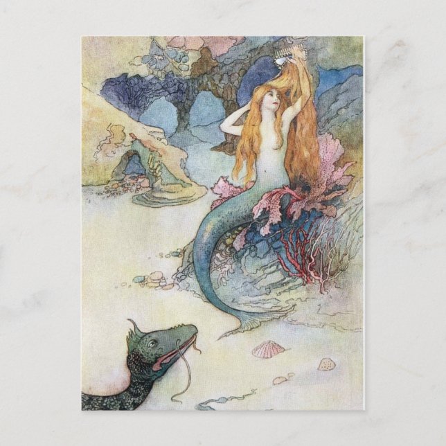 Carte Postale Sirène vintage (Devant)