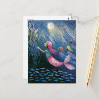 Carte Postale Sirènes dans leur jardin d'algues
