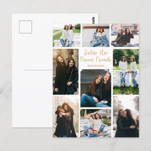 Carte Postale Sisters Forever Friends Photo Collage Citation per