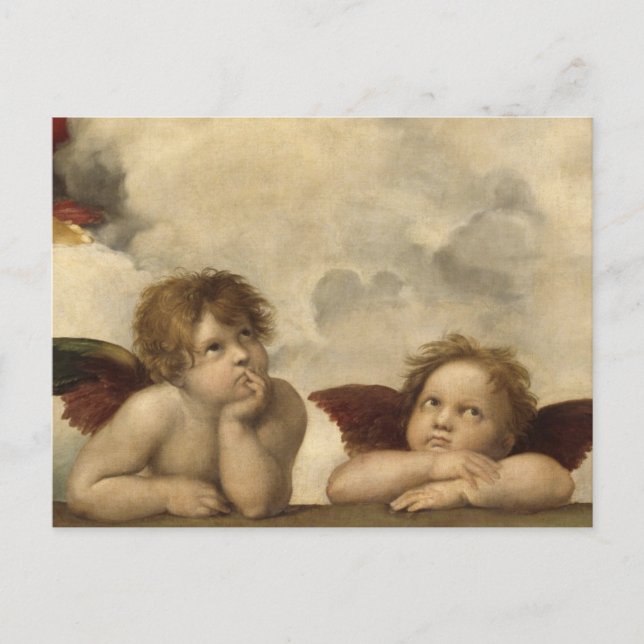 Carte Postale Sistine Madonna Angels par Raphael (Devant)