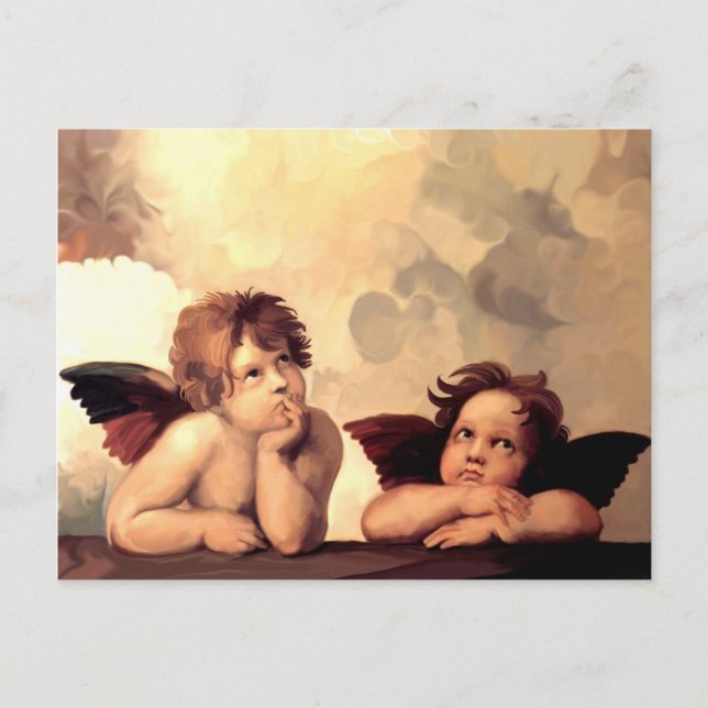Carte Postale Sistine Madonna Cherubs Raffaelo Sanzio (Devant)