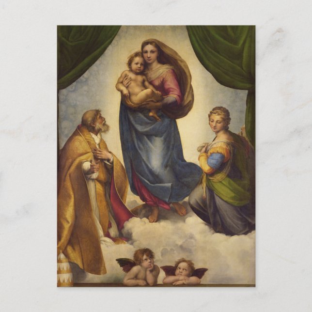 Carte Postale Sistine Madonna par Rapahel (Devant)