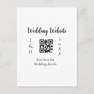 CARTE POSTALE SITE WEB DE MARIAGE SCAN QR NOM DU COUPLE ANNÉE SI