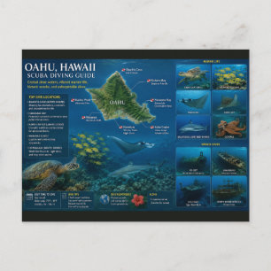Carte Postale Sites de plongée à Hawaï