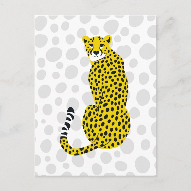Carte Postale Sitting Wild Cheetah tacheté Big Cat Portrait (Devant)