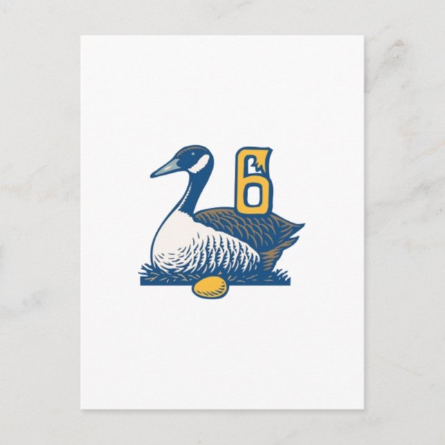 Carte Postale Six Geese a-Laying (Devant)