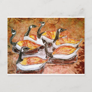 Carte Postale Six Oies A Lay