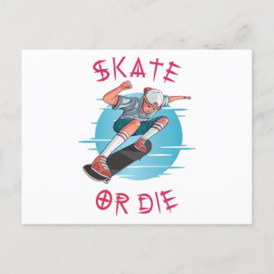Carte Postale Skate ou die Skateboarder Garçon