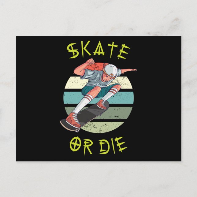 Carte Postale Skate ou die Skateboarder Garçon (Devant)