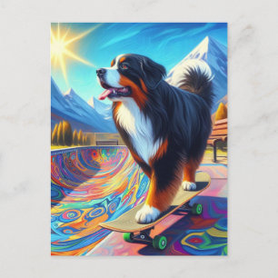 Carte Postale Skateboard bernois de montagne