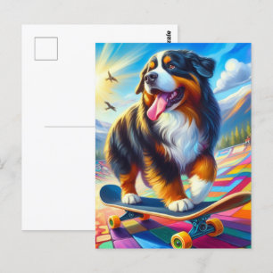 Carte Postale Skateboard bernois de montagne
