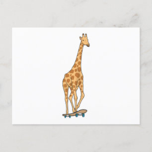 Carte Postale Skateboard girafe